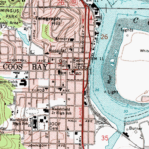 Topographic Map of Egyptian Theatre, OR