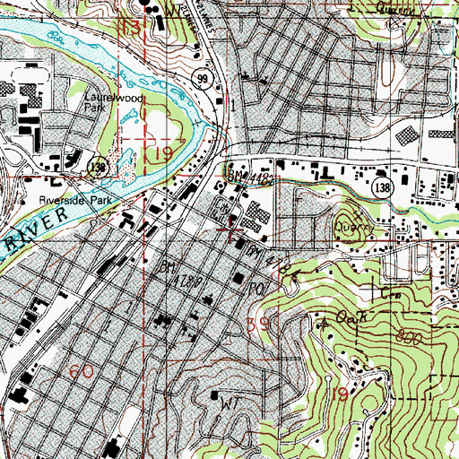 Topographic Map of Douglas County Civil and Circuit Courthouse, OR