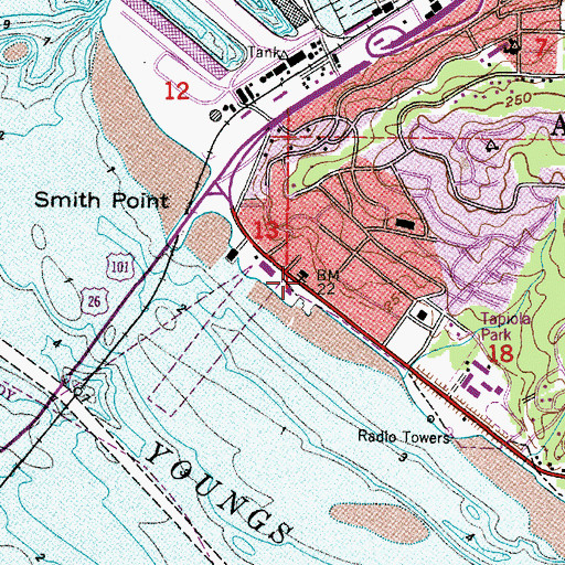 Topographic Map of Department of Motor Vehicles Astoria, OR