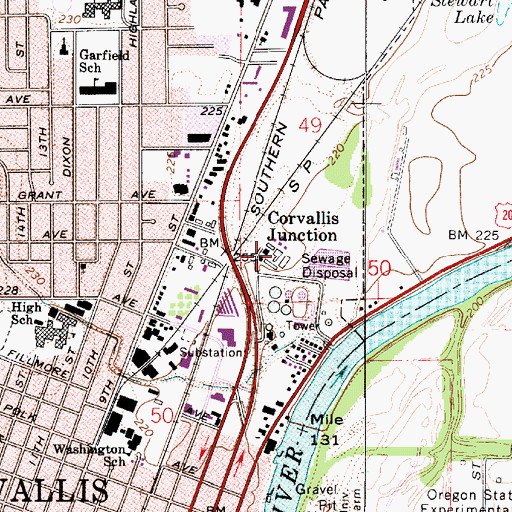 Topographic Map of City of Corvallis Public Works, OR