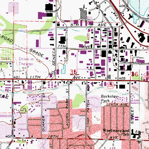 Topographic Map of Department of Motor Vehicles Eugene, OR