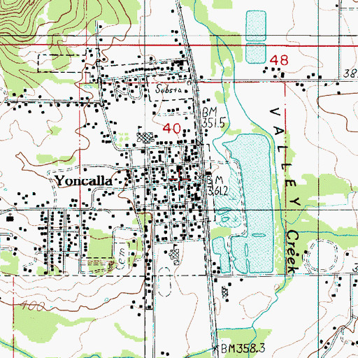 Topographic Map of Yoncalla City Hall, OR
