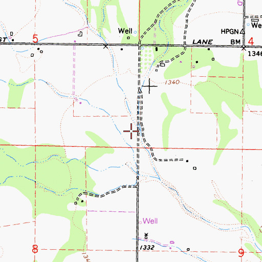 Topographic Map of Short Creek, CA