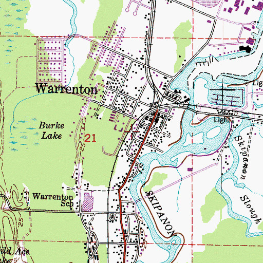 Topographic Map of Warrenton Municipal Court, OR