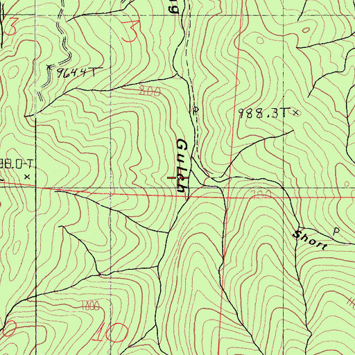 Topographic Map of Short Gulch, CA