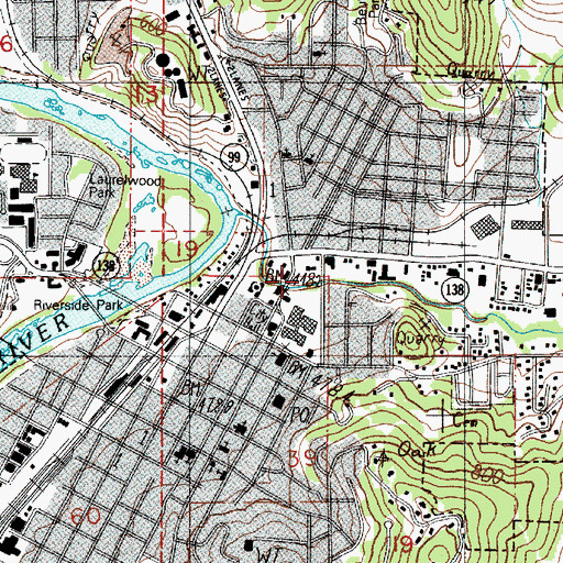 Topographic Map of Douglas County Library, OR