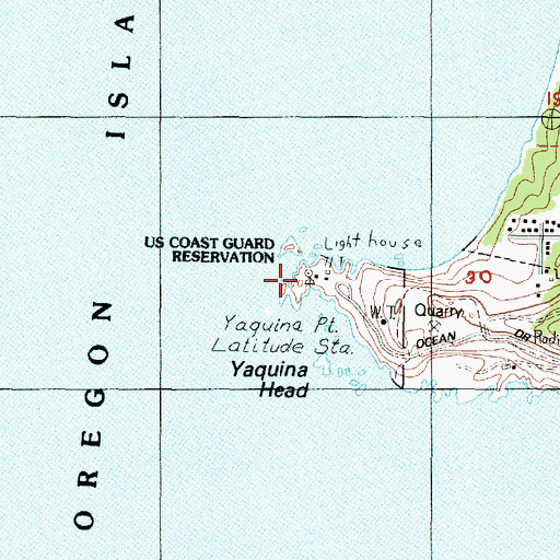 Topographic Map of Yaquina Head Lighthouse, OR