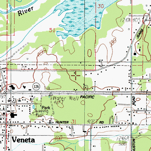 Topographic Map of Lane County Public Works Shop Zone 2, OR