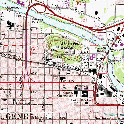 Topographic Map of Shelton - McMurphy - Johnson House Museum, OR