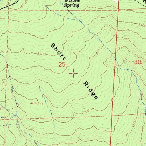 Topographic Map of Short Ridge, CA