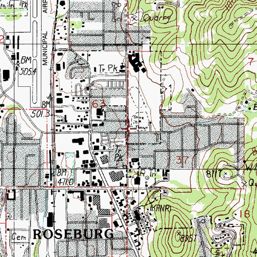Topographic Map of Red Cross Umpqua South Coast District, OR