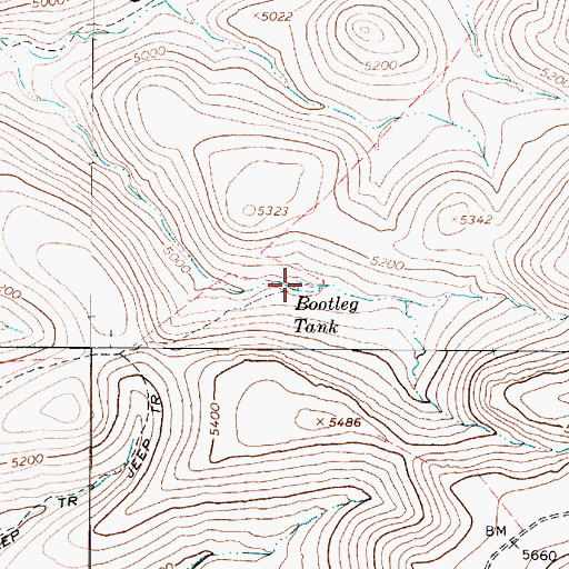 Topographic Map of Bootleg Tank, AZ