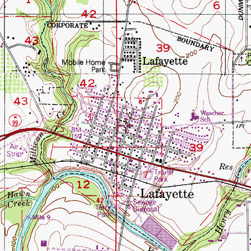 Topographic Map of Historic Lafayette Research Library and Museum, OR