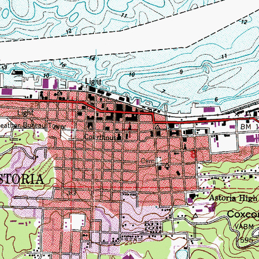 Topographic Map of Liberty Theatre, OR