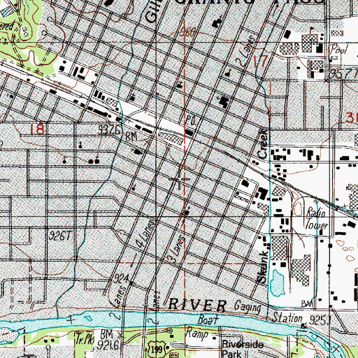 Topographic Map of Historic Rogue Theatre, OR