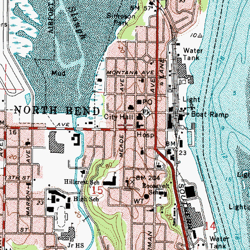 Topographic Map of North Bend Annex of the Coos County Courthouse, OR