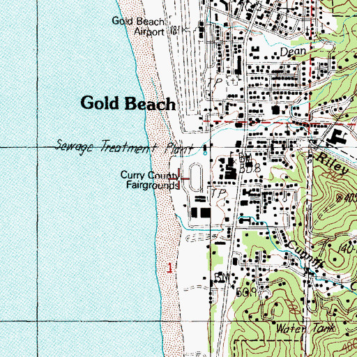 Topographic Map of Curry County Outdoor Arena, OR