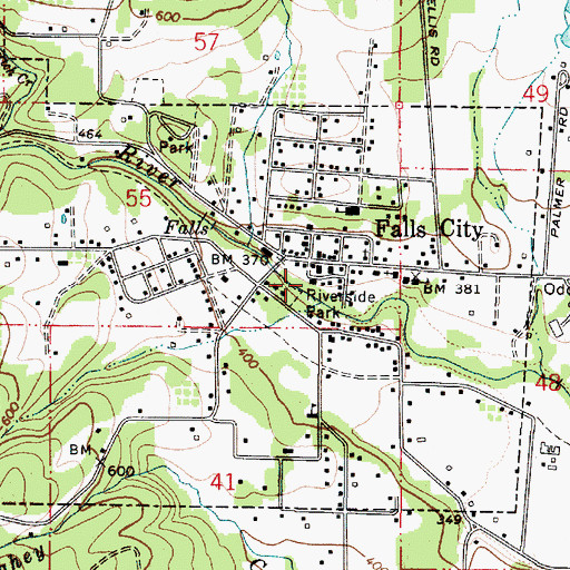 Topographic Map of Falls City City Hall, OR