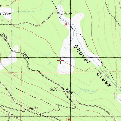Topographic Map of Shovel Creek Meadows, CA