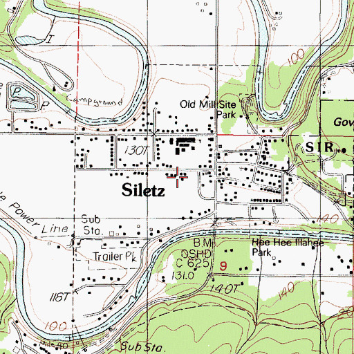Topographic Map of Siletz Municipal Court, OR