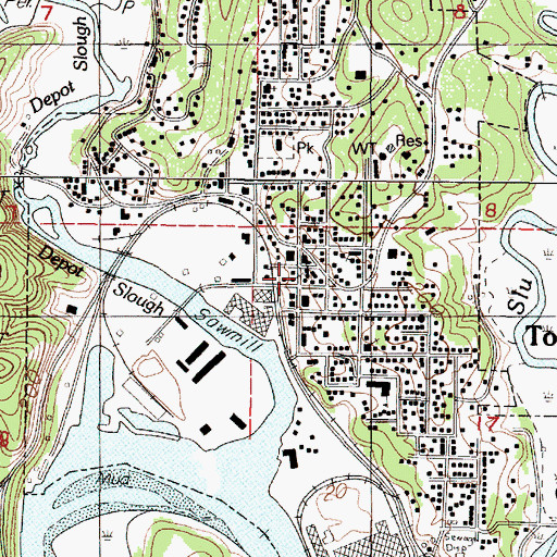 Topographic Map of Toledo Municipal Court, OR