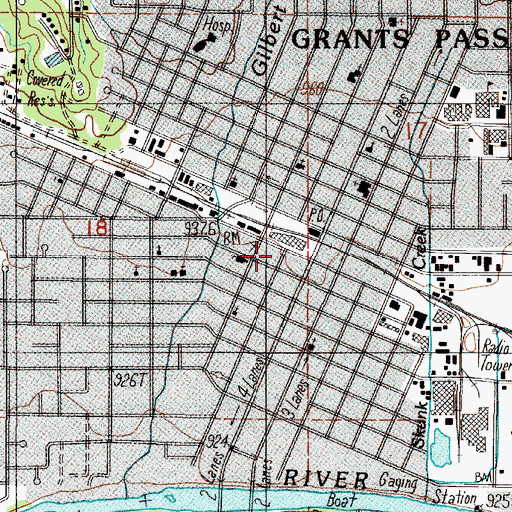 Topographic Map of Grants Pass Museum of Art, OR