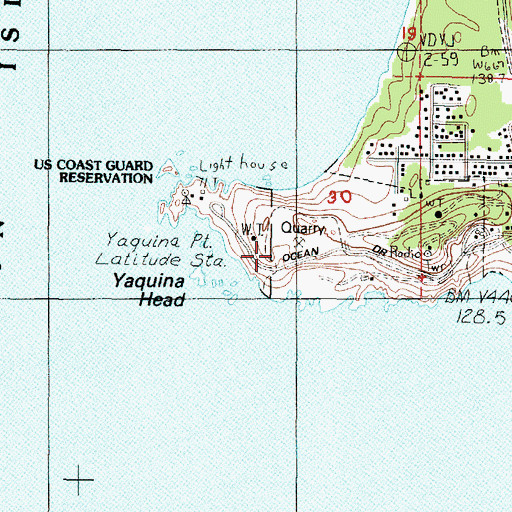 Topographic Map of Yaquina Bay Lighthouse Interpretive Center, OR