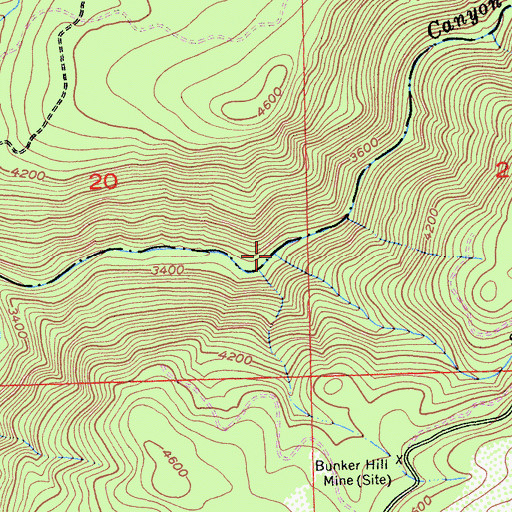 Topographic Map of Shower Branch, CA