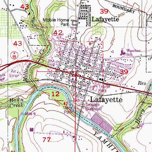 Topographic Map of Lafayette City Hall, OR