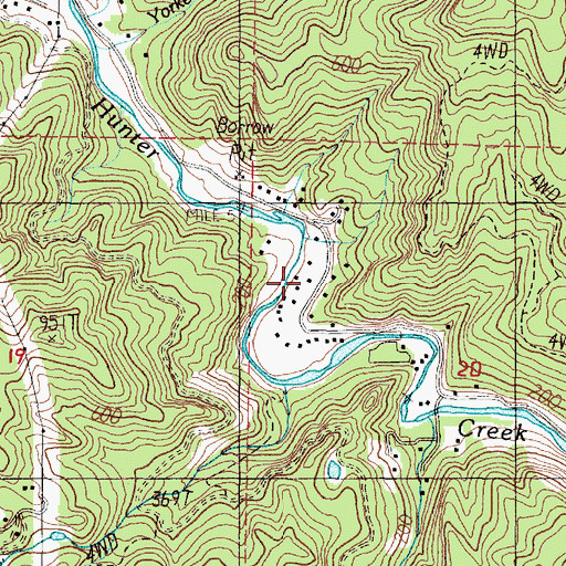 Topographic Map of Curry County Public Works, OR