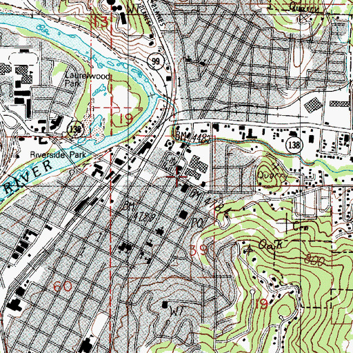 Topographic Map of Douglas County Public Works, OR