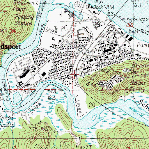 Topographic Map of Reesport Public Works, OR