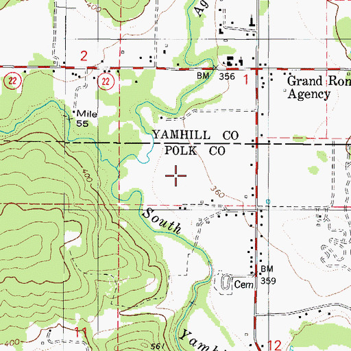 Topographic Map of Spirit Mountain Rodeo Grounds, OR