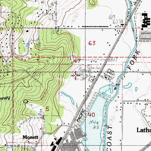 Topographic Map of Cottage Grove Rodeo, OR