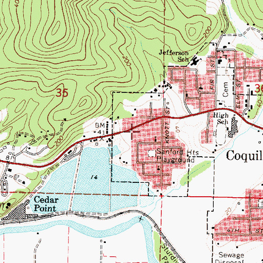 Topographic Map of Coos County Public Works, OR