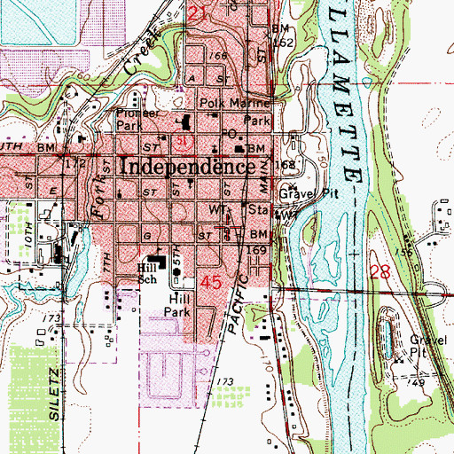 Topographic Map of Independence Public Works, OR