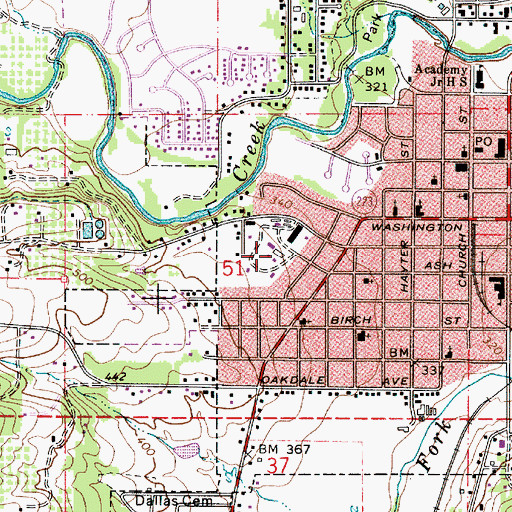 Topographic Map of Polk County Public Works, OR