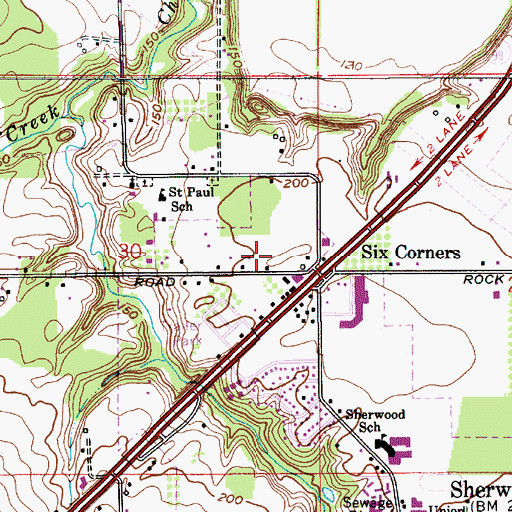 Topographic Map of Sherwood Ice Arena, OR