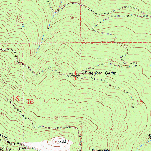 Topographic Map of Side Rod Camp, CA
