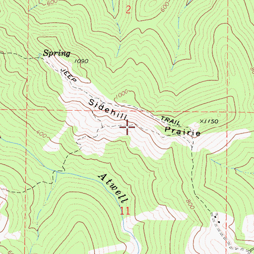 Topographic Map of Sidehill Prairie, CA