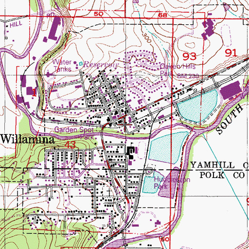 Topographic Map of Willamina Museum of Local History, OR
