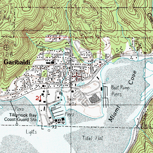 Topographic Map of Garibaldi Museum, OR