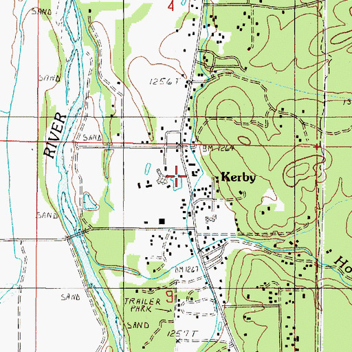 Topographic Map of Kerbyville Museum, OR