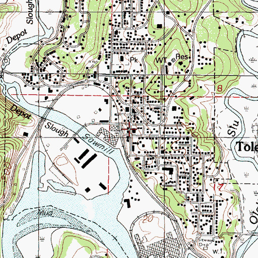 Topographic Map of Yaquina River Museum of Art, OR