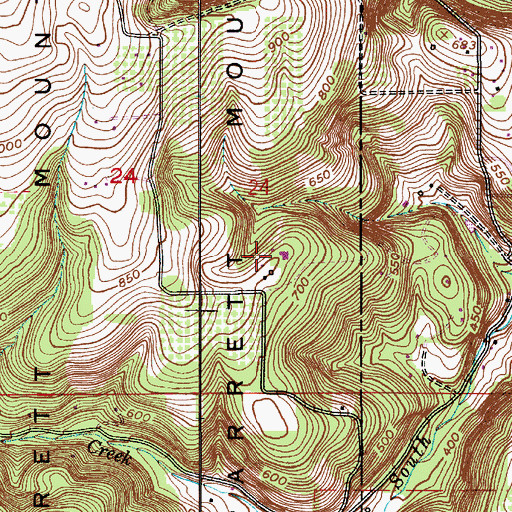 Topographic Map of Parrett Mountain Farm, OR