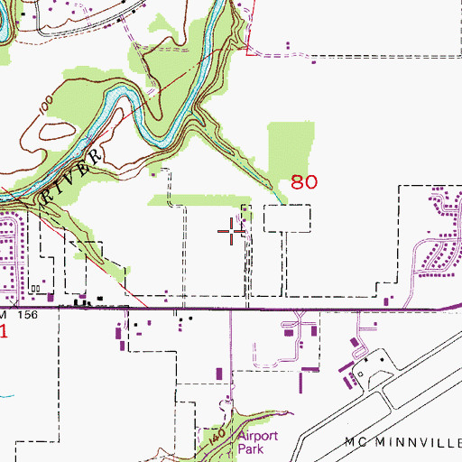 Topographic Map of Evergreen Aviation and Space Museum, OR