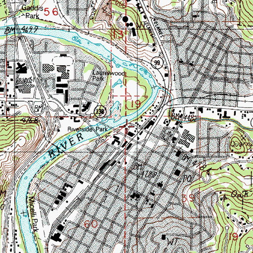Topographic Map of Lane House, OR