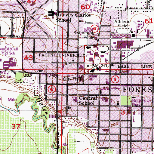 Topographic Map of Theatre in the Grove, OR