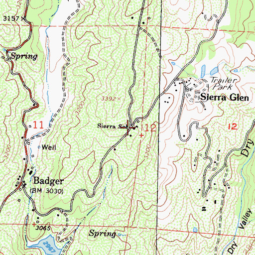 Topographic Map of Sierra Elementary School, CA