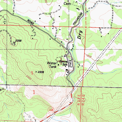 Topographic Map of Sierra Elementary School, CA